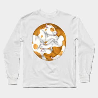 Yin-Yang Cats: Ginger Bicolor Long Sleeve T-Shirt